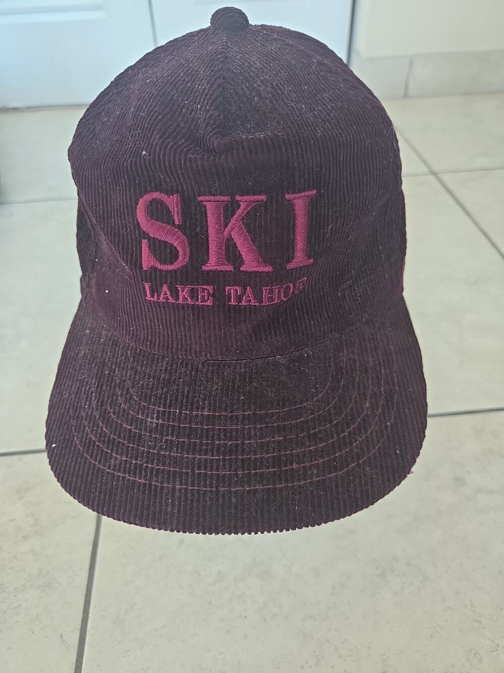 Ski Lake Tahoe vintage corduroy snapback hat